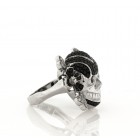 Men's Black & White Diamond Skull Ring